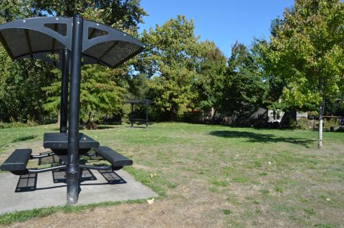 Picnic tables at Riverbend Park