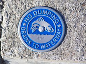 No Dumping Drains to Waterway