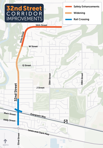 32nd Street Corridor Improvements Map